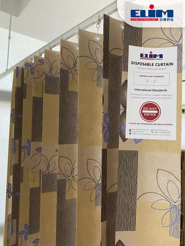 Painettu kuvion liekin hidastin kertakäyttöinen verho